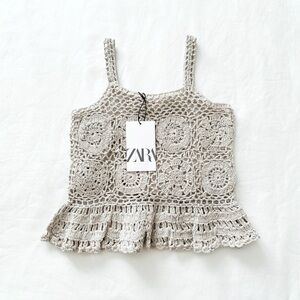 Zara girls size 9-10 crochet sparkle tank top